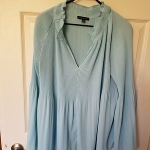 Lane Bryant Tops - Aqua sheer long bell sleeve blouse Lane Bryant Tops - Aqua sheer long bell sleeve blouse